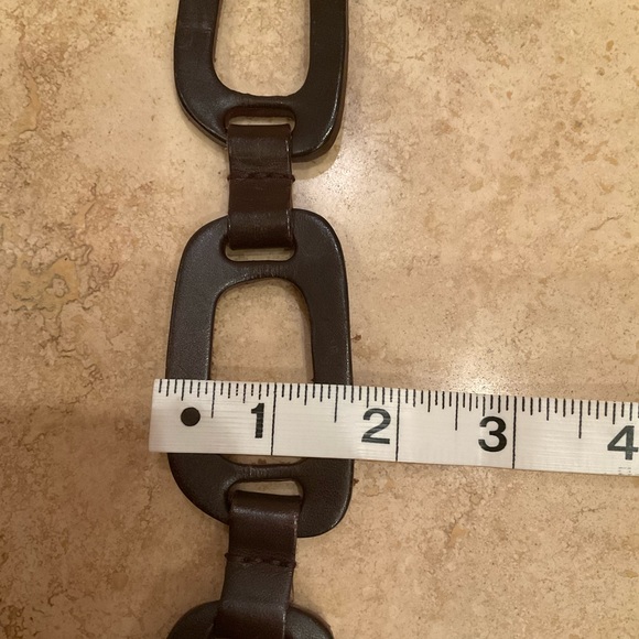 S/S 1997 Gucci by Tom Ford Wood Leather Chain Link Cutout Belt - Picture 4 of 5